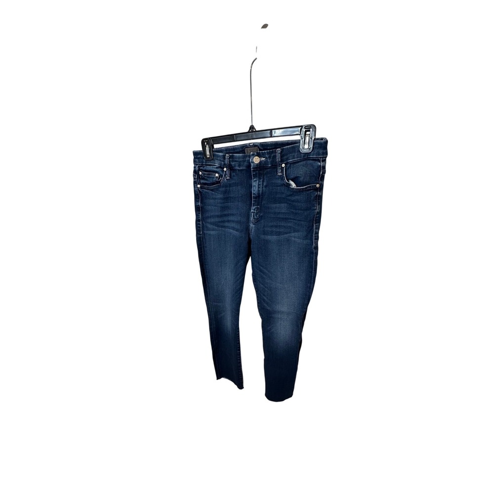 MOTHER High Waisted Looker Ankle Fray Jeans Tongue and Chic Size 28 Skinny Denim